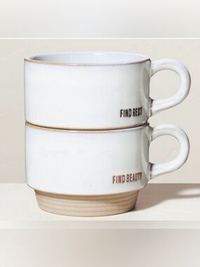 HEARTH AND HAND with Magnolia Find Beauty & Find Rest 10oz Stackable Mugs